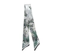 JERLA 100% Mulberry silk Scarf Head Hair Ribbon Handbag Handle wrap Tie Bundle Scarf Neckerchief Scarf for women, Horse City Green, 33.5"×1.97"