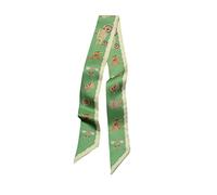 JERLA 100% Mulberry silk Scarf Head Hair Ribbon Handbag Handle wrap Tie Bundle Scarf Neckerchief Scarf for women, Horse Green