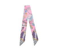 JERLA 100% Mulberry silk Scarf Head Hair Ribbon Handbag Handle wrap Tie Bundle Scarf Neckerchief Scarf for women men, Branch Pink, 33.5"×1.97"