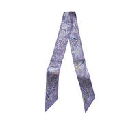 JERLA 100% Mulberry silk Scarf Head Hair Ribbon Handbag Handle wrap Tie Bundle Scarf Neckerchief Scarf for women, Purple Plants, 33.5"×1.97"