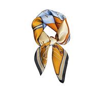 JERLA 100% Pure Mulberry Silk Square Scarf for Hair-27''x27'' Women Men Natural Silk Neckerchief Headscarf, Horse Blue, 26.7”X26.7”