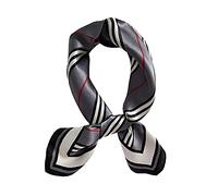 JERLA Women's Men's Small Square 100% Real Mulberry Silk satin Scarfs Hair head face scarf 21" x 21" (Classic stripe gray), Gray