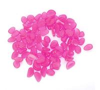 Jerliflyer 100Pcs Luminous Stone Fluorescent Garden Yard Indoor Aquarium Decoration Glow in the Dark Landscaping Stones Decorative Stones for Garden (Purple)