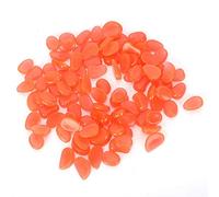 Jerliflyer 100Pcs Luminous Stone Fluorescent Garden Yard Indoor Aquarium Decoration Glow in the Dark Landscaping Stones Decorative Stones for Garden (Peach Pink)