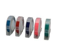 Jerliflyer 3D Embossing Label Tapes Colorful 5 Rolls Thermal Transfer Printing for Label Printers Kraft Paper Plastic Wood Metal