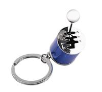 Jerliflyer Gearbox Keychain, Shifter Keychain, 6 Speed Shifter Keychain, Mini Car Gear Stick Knob Keyring for Fob Keychain Accessories (Black)(blue)