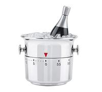 Jerliflyer Ice Bucket Timer, Kitchen Timer Time Reminder Machine Winding Timer 60 Minute Stainless Steel Kitchen Bucket Timer