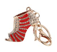 Jerliflyer Llavero con colgante de tacón alto de cristal, colgante decorativo, llavero con diamantes de imitación para decoración de bolsos y bolsos