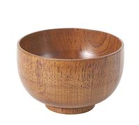 Jerliflyer Solid Wood Ramen Bowl, Japanese Solid Wood Bowl Children Baby Tableware Salad Rice Miso Soup Fruit Decoration Display(11cm)