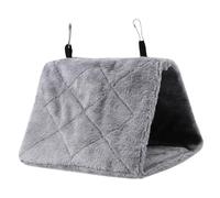Jerliflyer Tienda de campaña con jaula colgante de hamaca de felpa suave para pájaros y loros | Cama cálida de invierno y juguete para mascotas de Tienda de campaña colgante para (METRO)
