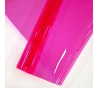 JERLITU Pink Super Clear PVC Vinyl 30cm X 122cm, 0.5mm Transparent PVC Jelly Vinyl Roll Solid Color Clear Waterproof Fabric for Sewing Bags Earrings DIY Projects