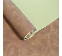 JERLITU Solid Color Scrub Suede PU Faux Leather Roll, 30x135cm, Waterproof Scratch-Resistant Easy Cut & Sew, for DIY Crafts, Furniture Repair, Car Interior, Handbags, Light Brown