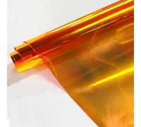 JERLITU Transparent Iridescent PVC Vinyl Fabric 30cm X 137cm Roll, Orange Vinyl Fabric Easy to Cut Very Suitable for Handmade DIY, Interior Decoration, Hair Accessories, and Other Fashion Products