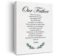 JerLoe Christian Canvas Art Our Father Prayer Canvas Print Positive Scripture Religious Home Wall Decor Framed Gift 12x15 Inch