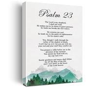 JerLoe Christian Canvas Wall Art Psalm 23 the Lord is My Shepherd Canvas Print Positive Scripture Canvas Painting Home Bedroom Wall Decor Framed Baptism Gift 12x15 Inch