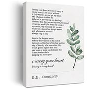 JerLoe Inspirational Canvas Wall Art Motivational I Carry Your Heart Quote