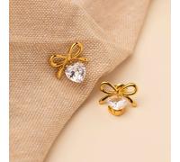 Jerne By Jodie Women's Heart Cubic Zirconia Bow earrings in Gold Jerne By Jodie Gold One Size