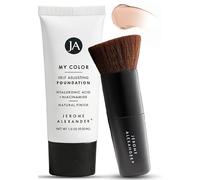 Jerome Alexander My Color Self-Adjustable Moisturizing Lightweight Foundation with Skincare Ingredients with Kabuki Brush Light Tone 28ml