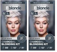 Jerome Russell Bblonde Charcoal Blonding Kit - Toning Bleach Lifts Up To 7 Shades with Activated Charcoal Black Ice Shampoo And Conditioner Included (Pack of 2)