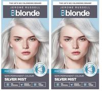 Jerome Russell Bblonde Silver Mist Post Blonding Toner - Semi Permanent Hair Dye Kit for Pre Lightened & Blonde Hair with Brazil Nut Oil, No Ammonia & Vegan (Pack of 2)