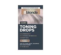 Jerome Russell Bblonde SILVER Toning Drops | Non-permanent Hair Dye | 50ml | Blonde Temporary Toner | Neutralises Yellow Tones | Customisable Intensity | Mix-In Shampoo/Conditioner Formula | Vegan