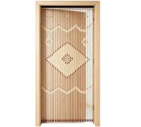 Jerool Beaded Door Curtain, 31 Strings Wood Beaded Fly Curtains for Doors, Chinese Style, Hand String, Classical Design, for Living Room, Bedroom