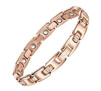 JEROOT Titanium Magnetic Bracelet for Women - Adjustable Size, 3500 Gauss Magnets, Cubic Zirconia, Gift Box Included Gold(3500 Gauss)