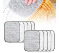 Jerpsen Multipurpose Wire Dishwashing Rags for Wet and Dry, Reusable Wire Miracle Cleaning Cloths, Round Wire Washing Cloth, Non Scratch Wire Dishcloth for Kitchen, Sinks, Pots, Pans (10PCS)