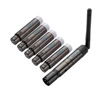 JERRAY 6Pcs DMX Wireless 5 Female Receivers &1 Male Transmitter Control 2.4G Dfi DJ Short version for Led Stage PAR Party Light… (Black)