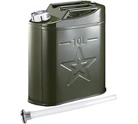 jerry can， 10L/15L/20L Green Fuel Tank, Portable Petrol Container With Oil Guide Tube, Backup Gasoline For Home Travel Transport(10L)