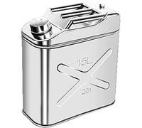 jerry can， 15/20 L Metal Fuel Tank, Portable Seal Storage Diesel Oil Container Can Canister For Motorcycle SUV ATV Cars Emergency Backup(15L)