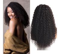 Jerry Curl Lace Front Wigs, 13X4 Human Hair For Black Women Pre Plucked With Fine Hair 180% Density,Color-20inch