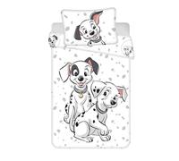 Jerry Fabrics 101 Dalmatians Bedding Set for Cot or Small Bed, Duvet Cover 100 x 135 cm + Pillowcase 40 x 60 cm, Reversible