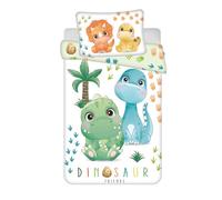 Jerry Fabrics Baby Bedding Set Dinosaur Friends Triceratops Brachiosaurus Pterodactylus T-Rex Stegosaurus Duvet Cover 100 x 135 cm and Pillowcase 40 x 60 cm 100% Cotton