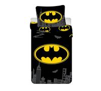 Jerry Fabrics Batman “The Emblem” Single Bedding Set | Duvet Cover 140×200 cm + Large Pillowcase 70×90 cm | Ultra-Soft & Breathable Reversible Bedlinen | 100% Cotton