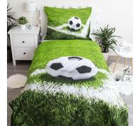 Jerry Fabrics Bedding Set - Single Reversible Football Duvet Cover with Pillow Sham, 100% Cotton, 140 x 200 + 70 x 90 cm