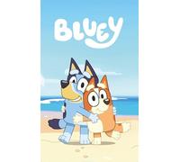 Jerry Fabrics Bluey Bingo Beach Towel for Kids Swim Children Bath Towel Gift, 70 x 140 cm, Blue