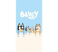 Jerry Fabrics Bluey Bingo Beach Towel Holiday Kids Swim Children Bath Towel Gift, 70 x 140 cm, Blue