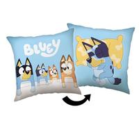 Jerry Fabrics Bluey & Bingo Reversible Cushion - 40cm x 40cm - Officially Licensed Kids Pillow - Soft & Cosy - Double-Sided Design - Ideal for Bedrooms, Sofas & Gift Ideas