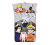 Jerry Fabrics Children's Bed Linen Set: Duvet Cover 140 x 200 cm and Pillowcase 70 x 90 cm Reversible Naruto Motif, 100% Cotton for Boys and Girls