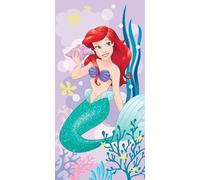 Jerry Fabrics Disney Ariel Little Mermaid Beach Towel 70 x 140 cm | Soft & Absorbent 100% Cotton Kids’ Bath Towel | Vibrant Pink Design | Fast-Drying & Lightweight | Gift for Ariel Fans