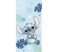 Jerry Fabrics Disney Lilo & Stitch “Ohana Blue” Beach & Bath Towel | Large 70 × 140 cm | Soft & Absorbent 100 % Cotton Terry | Kids’ Bath, Pool & Beach Towel | Vibrant Stitch Design
