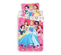 Jerry Fabrics Childrens Bedding Comforter Set for Girls Duvet Cover & Pillow Case, Cotton, Disney Princess 3, 200 x 140 x 0.5 cm