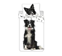 Jerry Fabrics Dog Bed Linen Set Border Collie Duvet Cover 140 x 200 cm + Pillow 70 x 90 cm Oeko-Tex Bed Linen Set 100% Cotton with Zip Reversible
