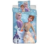 Jerry Fabrics Frozen White Snowflake Bedding Set, 100% Cotton, Reversible Frozen Duvet Cover 140 x 200 cm + Pillowcase 65 x 65 cm