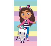 Jerry Fabrics Gabby's Dollhouse Colors Beach Towel Large 70x140 cm | Soft & Absorbent 100% Cotton Kids’ Towel | Vibrant Multicolor Design | Bath, Pool & Beach Towel | Fast-Drying & Lightweight