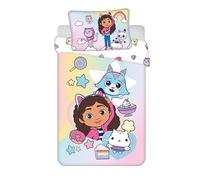 Jerry Fabrics Gabby's Dollhouse Sugar Dream Bedding Set, Duvet Cover 100 x 135 cm with Pillowcase 40 x 60 cm, 100% Cotton, Zip Closure, Cot or Cot Bed
