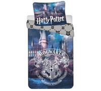 Jerry Fabrics Harry Potter Bed Linen Set Light Tim Dark Crest and Castle 140 x 200 cm