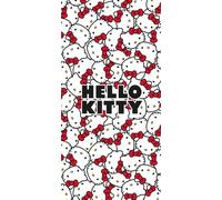 Jerry Fabrics Hello Kitty Beach Towel for Girls - 100% Cotton Terry | 70x140 cm | Soft, Lightweight & Absorbent | Cute Pink Towel for Kids, Toddlers & Hello Kitty Fans