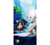 Taming Your Dragon Towel, Bath Towel with Day Shadow and Baby Dart, 70 x 140 cm, 100% Cotton